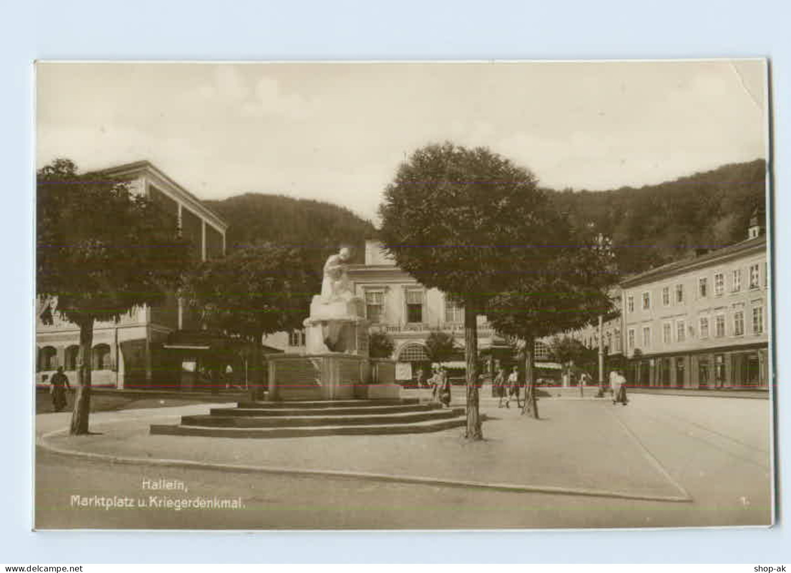 M073-Slzb./ Hallein Marktplatz Kriegerdenkmal Foto AK 1937 - Autres & Non Classés