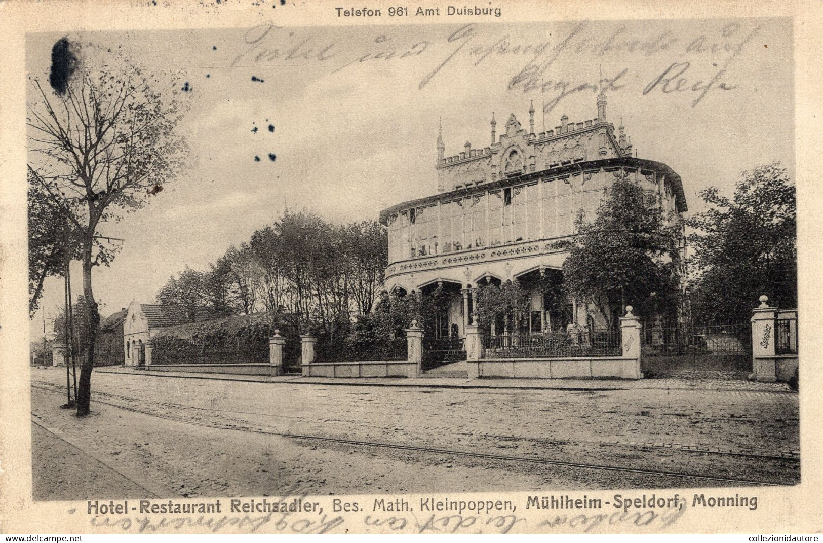 MÜHLHEIM-SPELDORF - HOTEL RESTAURANT REICHSADLER - CARTOLINA FP SPEDITA NEL 1910 - Muelheim A. D. Ruhr