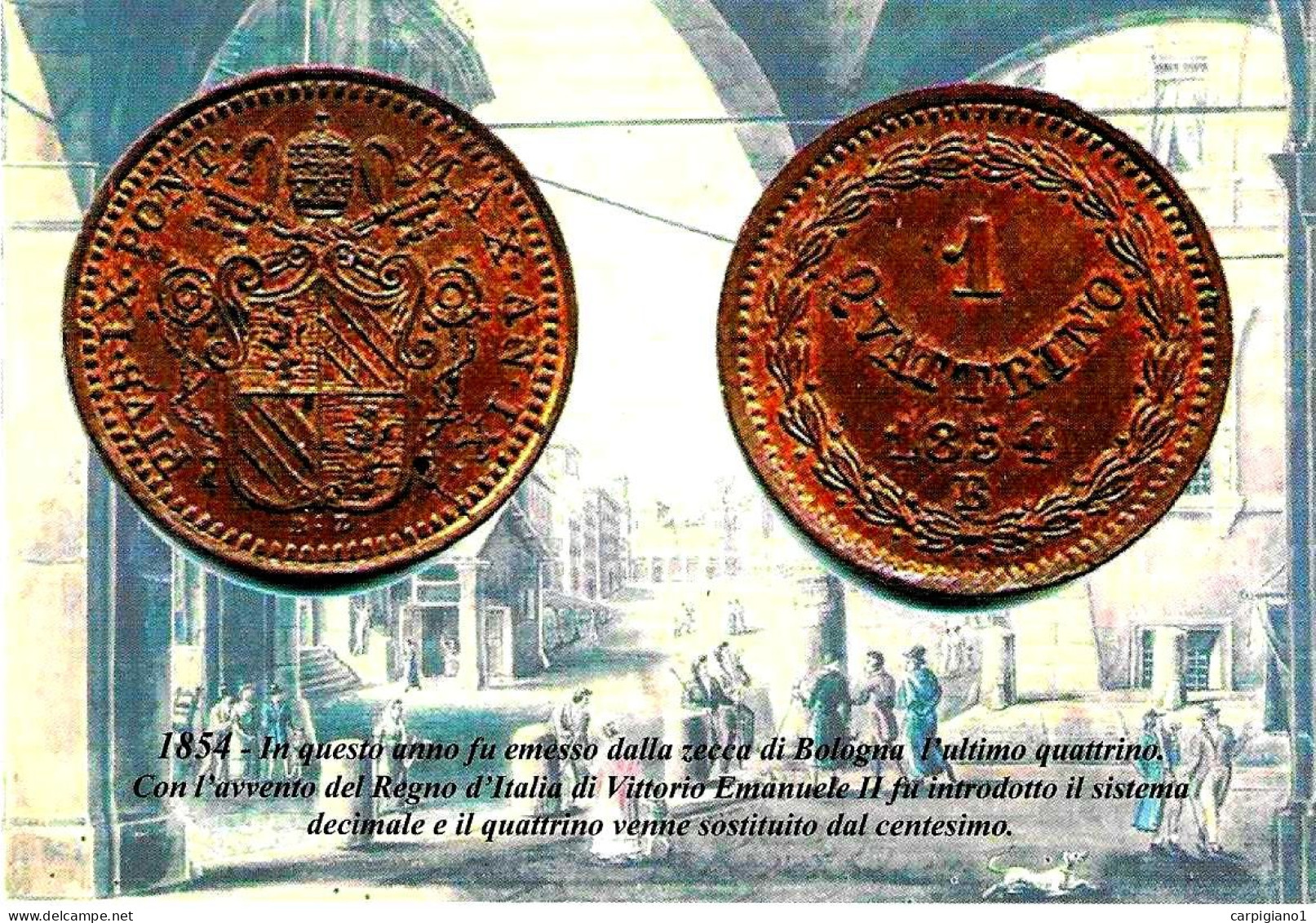 ITALIA ITALY - 2004 BOLOGNA XLIX Bophilex 4° Cent. Primo Quattrino Bolognese Con Leone Lion Su Cartolina Speciale - 7195 - 2001-10: Marcophilia