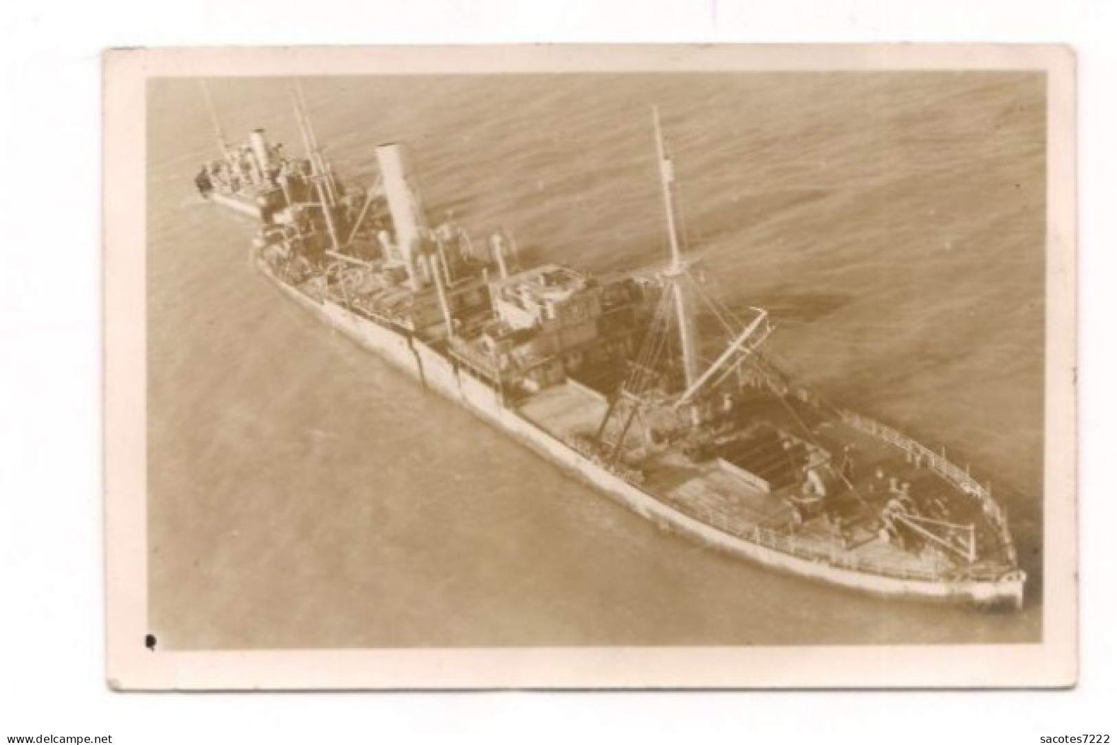 CARTE PHOTO BATEAU : EMPIRE TAMAR - échoué  Le 6 Juin 1944 - RIVA BELLA - - Cargos