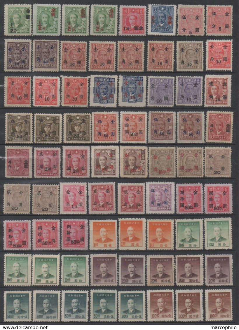 CHINA  / 300 UNUSED STAMPS / 4 SCANS (ref 9206) - 1912-1949 République