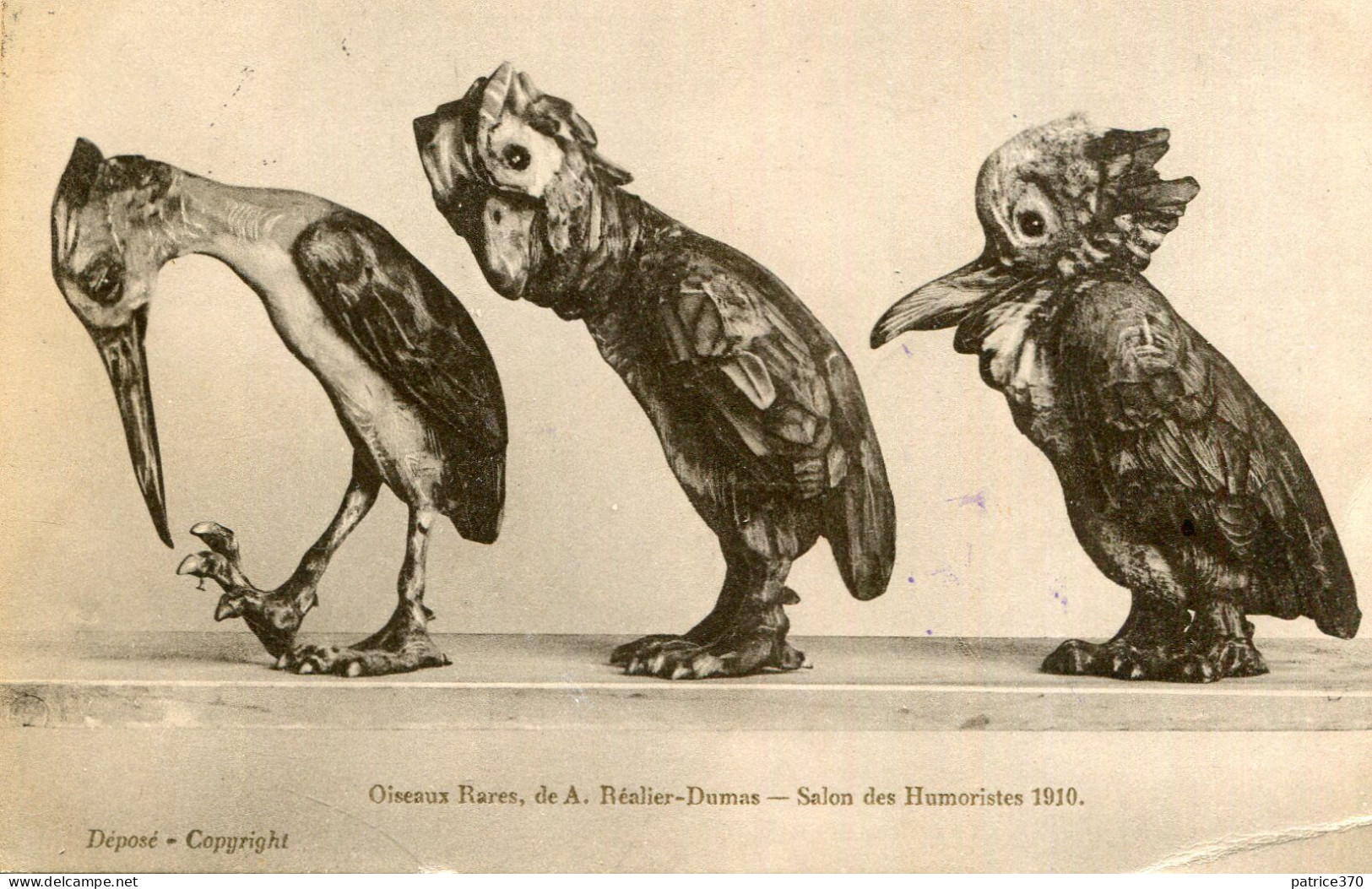 Carte Oiseaux Rares De A Réalier Dumas Salon Des Humoristes De 1910 Art - Objets D'art