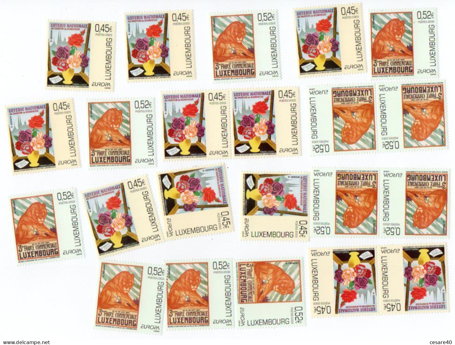 LUSSEMBURGO - Francobolli 2003 In EURO NUOVI CON GOMMA, Valore Facciale € 11,0 - MAR 2024,01 - Unused Stamps