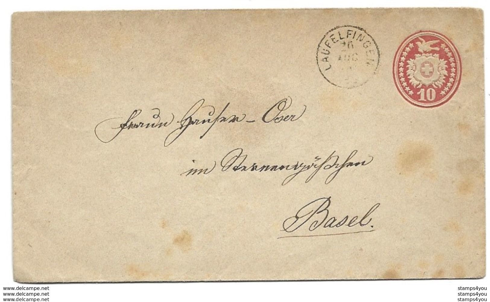 161 - 66 - Entier Postal Avec Cachet à Date Laufelfingen - Interi Postali