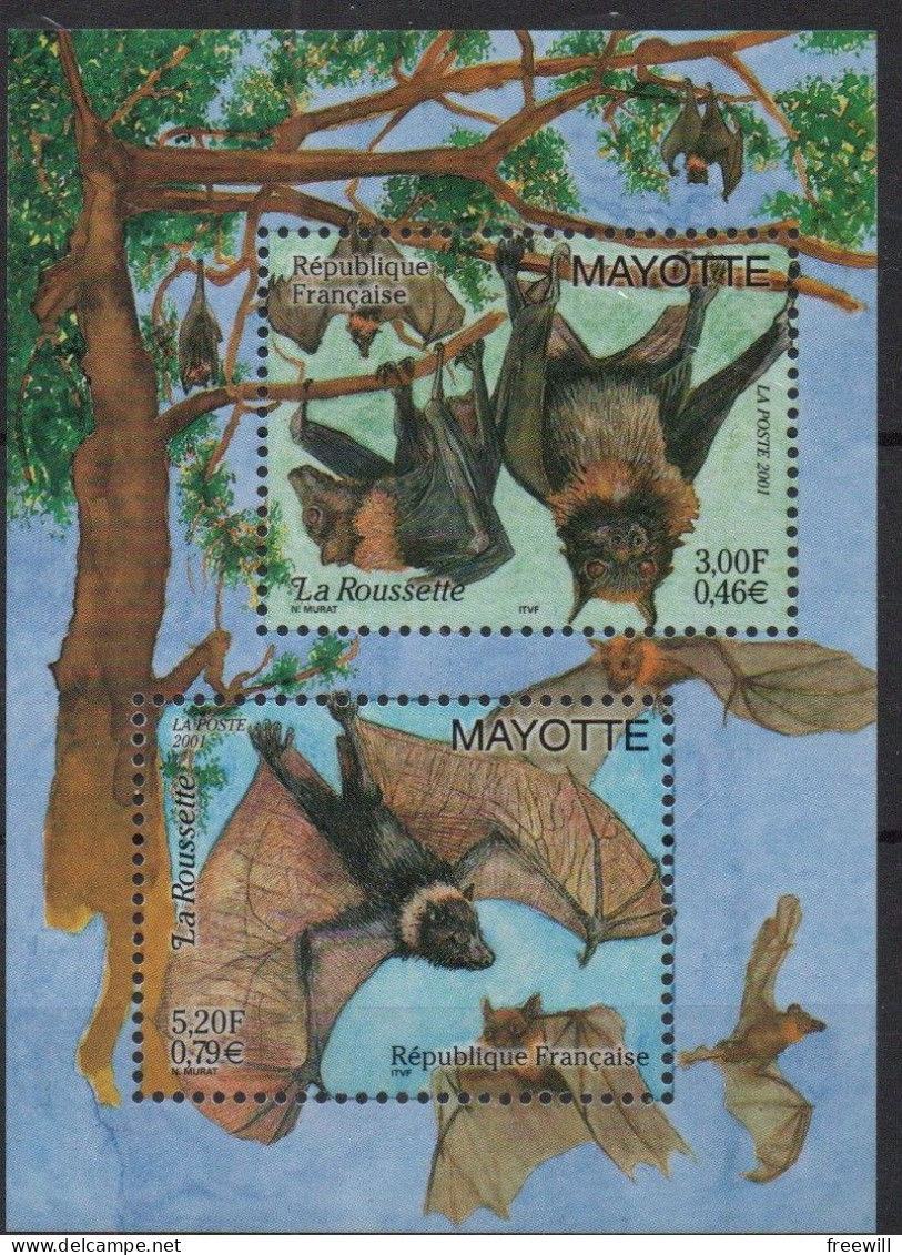 Mayotte Chauve-souris 2001 XXX - Blocs-feuillets