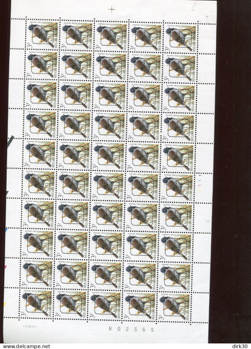 Belgie 2425 Buzin Vogels Birds PRE821 PRE821P6a 3Fr In Volledig Vel Drukdatum 11/9/1991 Plaatnummer 1  RRR OCB 325&euro; - 1991-2000