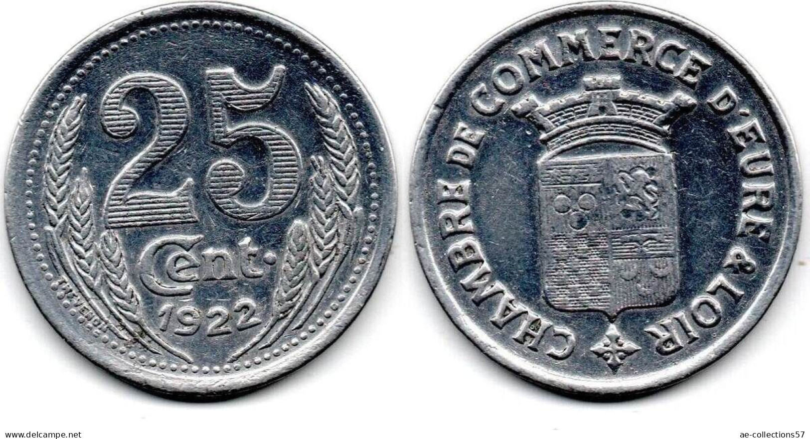 MA 31424  / Eure Et Loir 25 Centimes 1927 TTB - Monétaires / De Nécessité