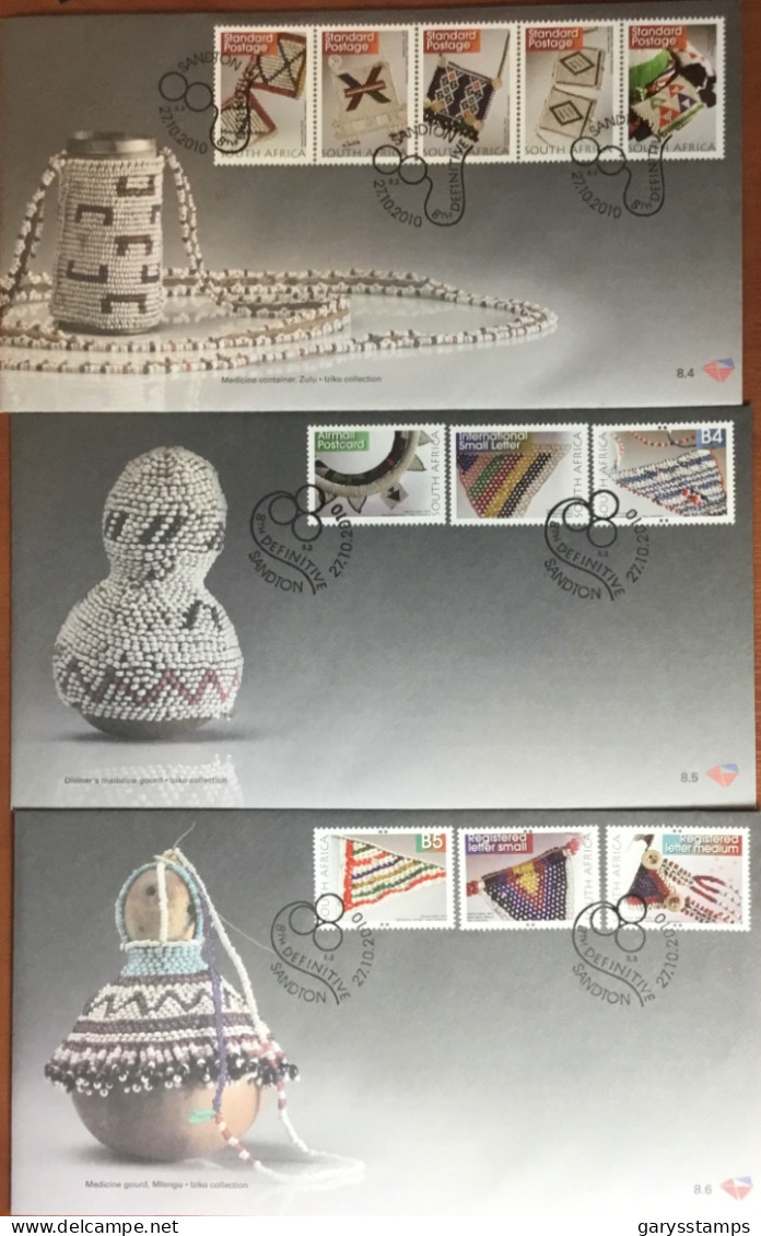 South Africa 2010 Beadwork Definitives 2nd Series FDC Cover Set - FDC
