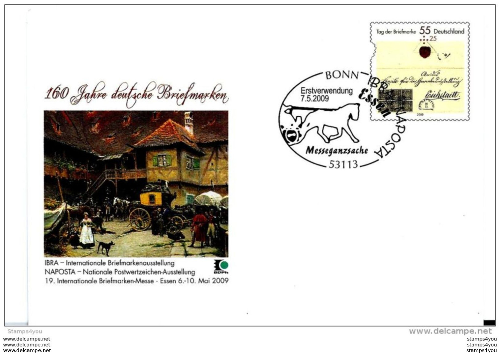 167 - 3 -  Entier Postal Allemand Avec Oblit Spéciale De Bonn Thème Diligence 2009 - Kutschen