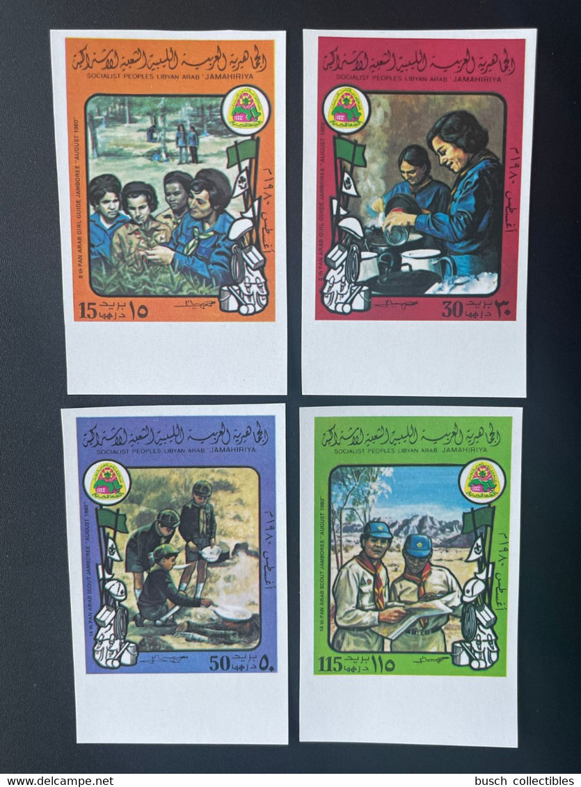 Libye Libya 1980 Mi. 829 - 832 IMPERF ND 14th Pan Arab Scout Jamboree Scouts Pfadfinder - Unused Stamps