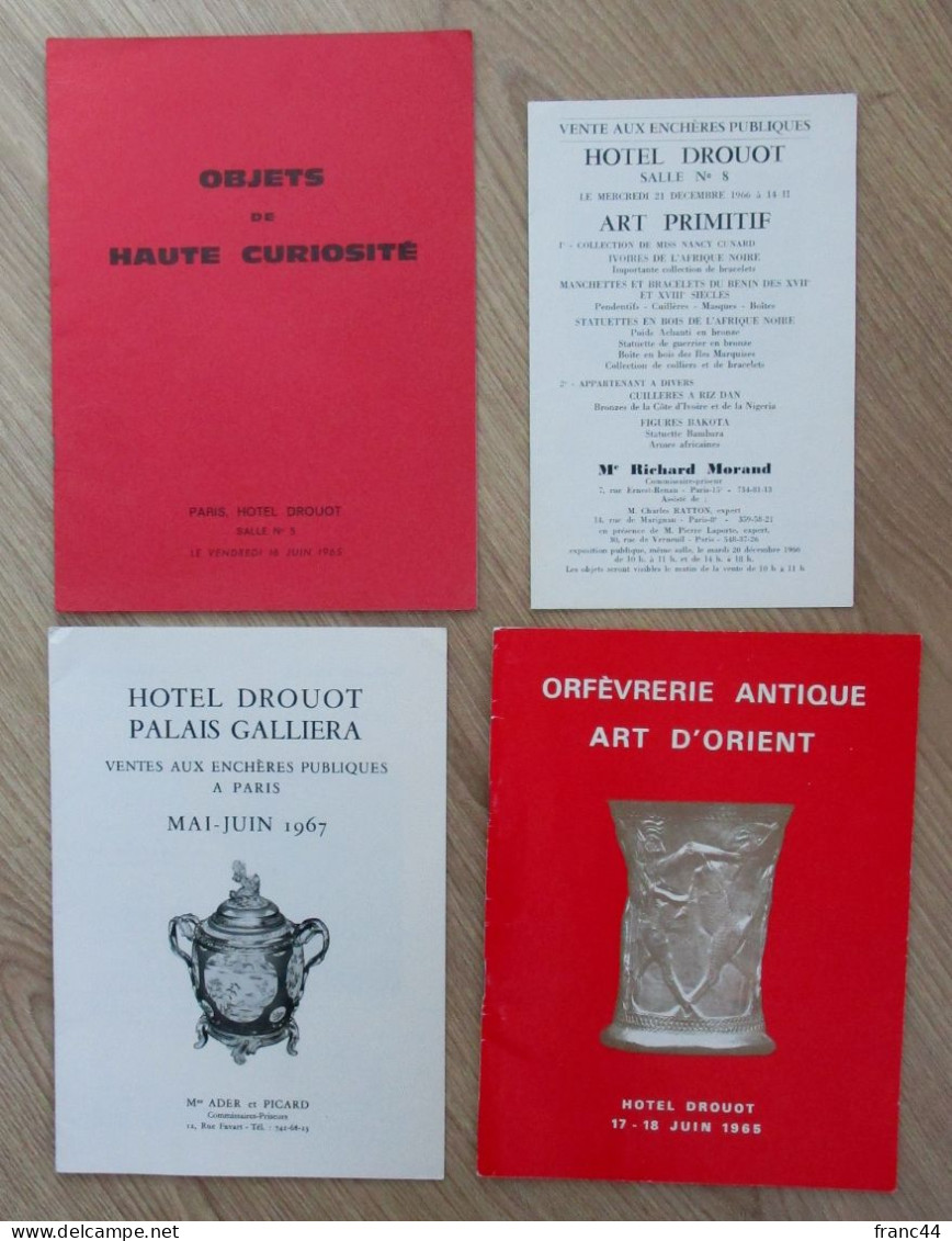 1965-66-67 : Ensemble De 4 Catalogues De Vente D'Arts Chez DROUOT - Zeitschriften & Kataloge