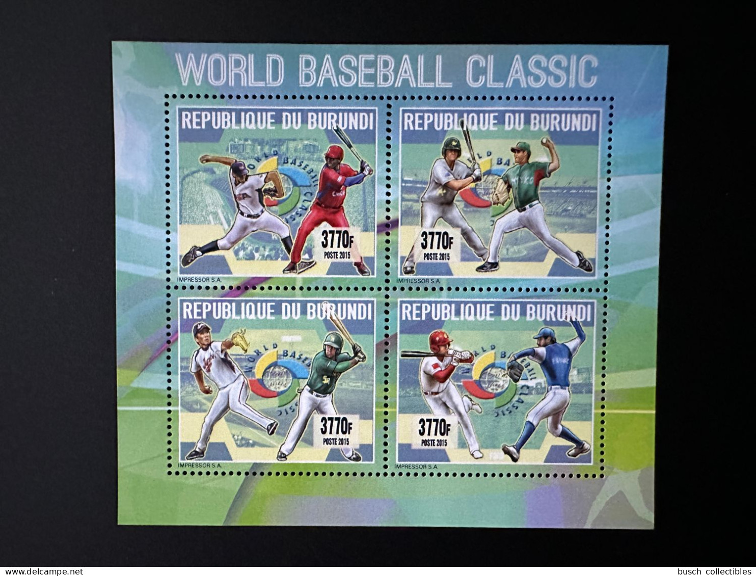Burundi 2015 / 2016 Mi. 3611 - 3614 World Baseball Classic Base-ball - Unused Stamps