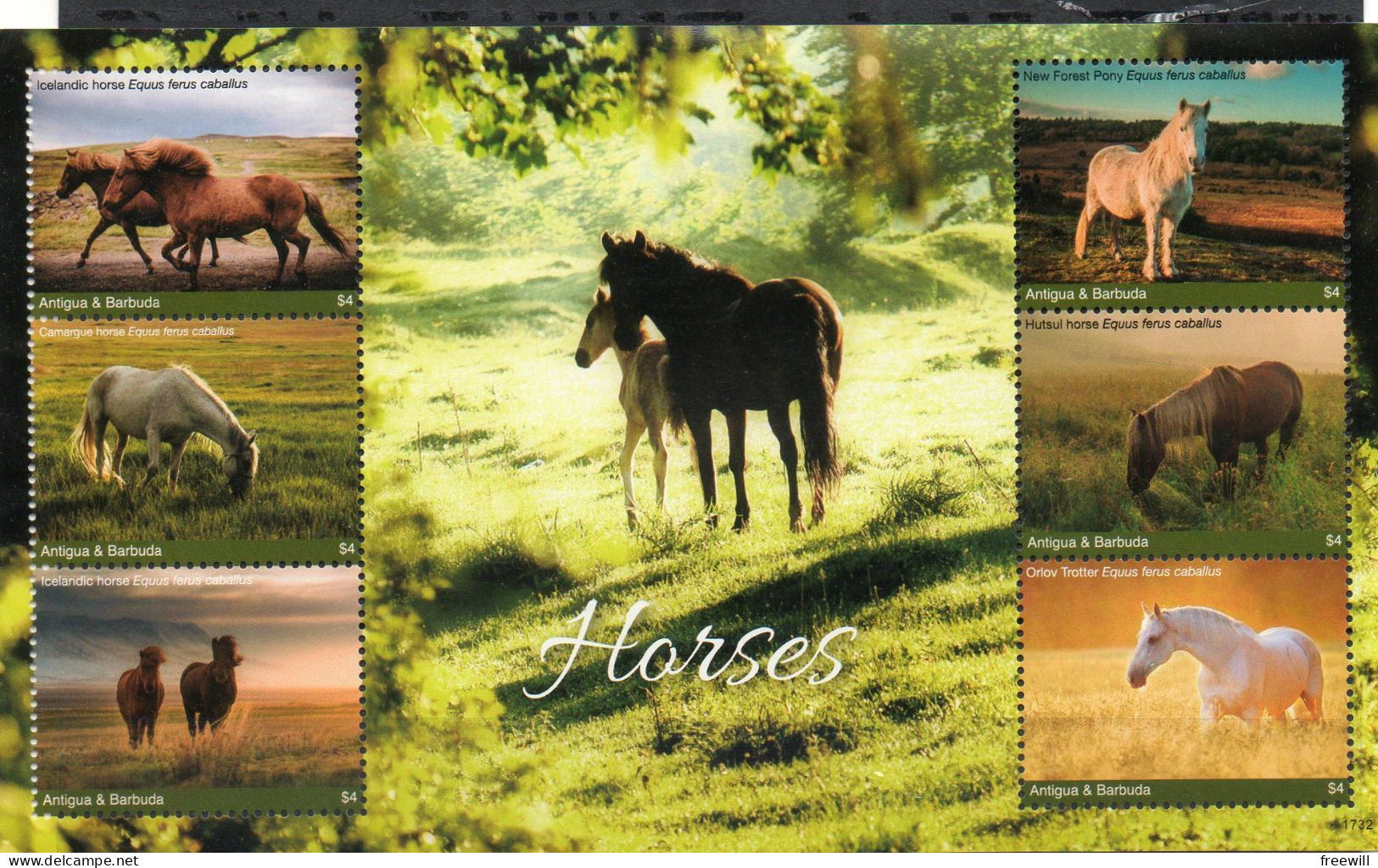 Chevaux - Paarden -Horses 2017 Xxx - Antigua Und Barbuda (1981-...)