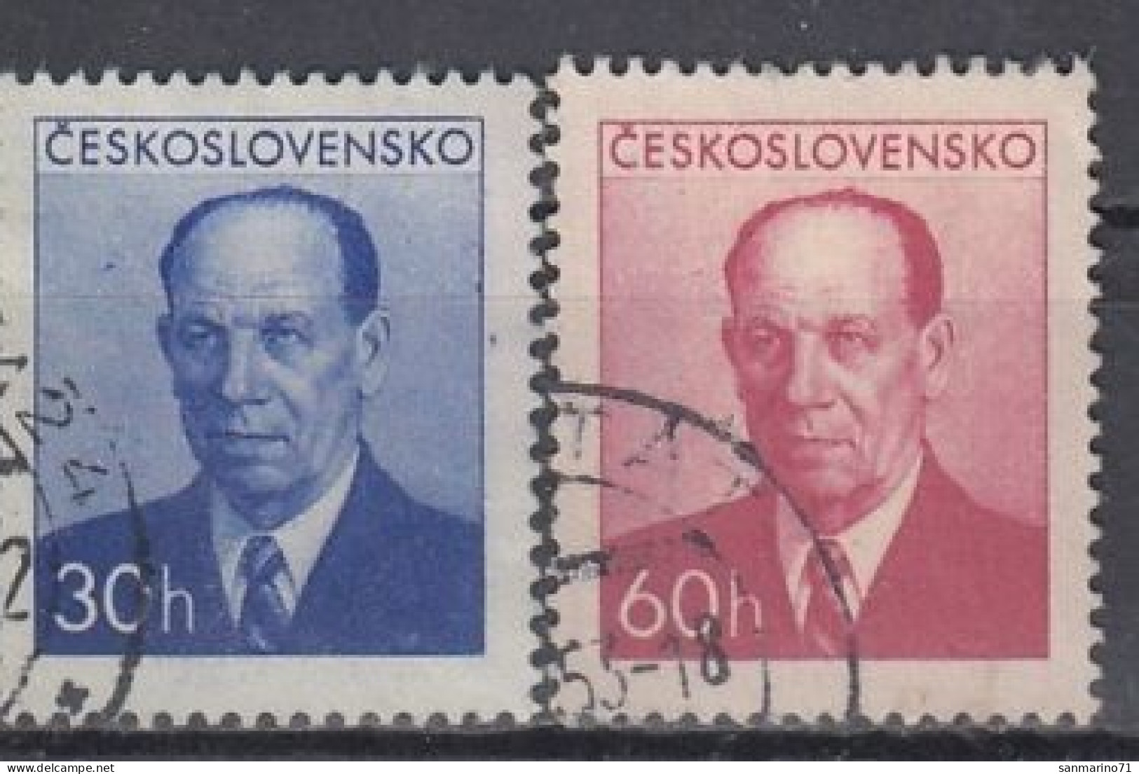 CZECHOSLOVAKIA 814-815,used,falc Hinged - Usados