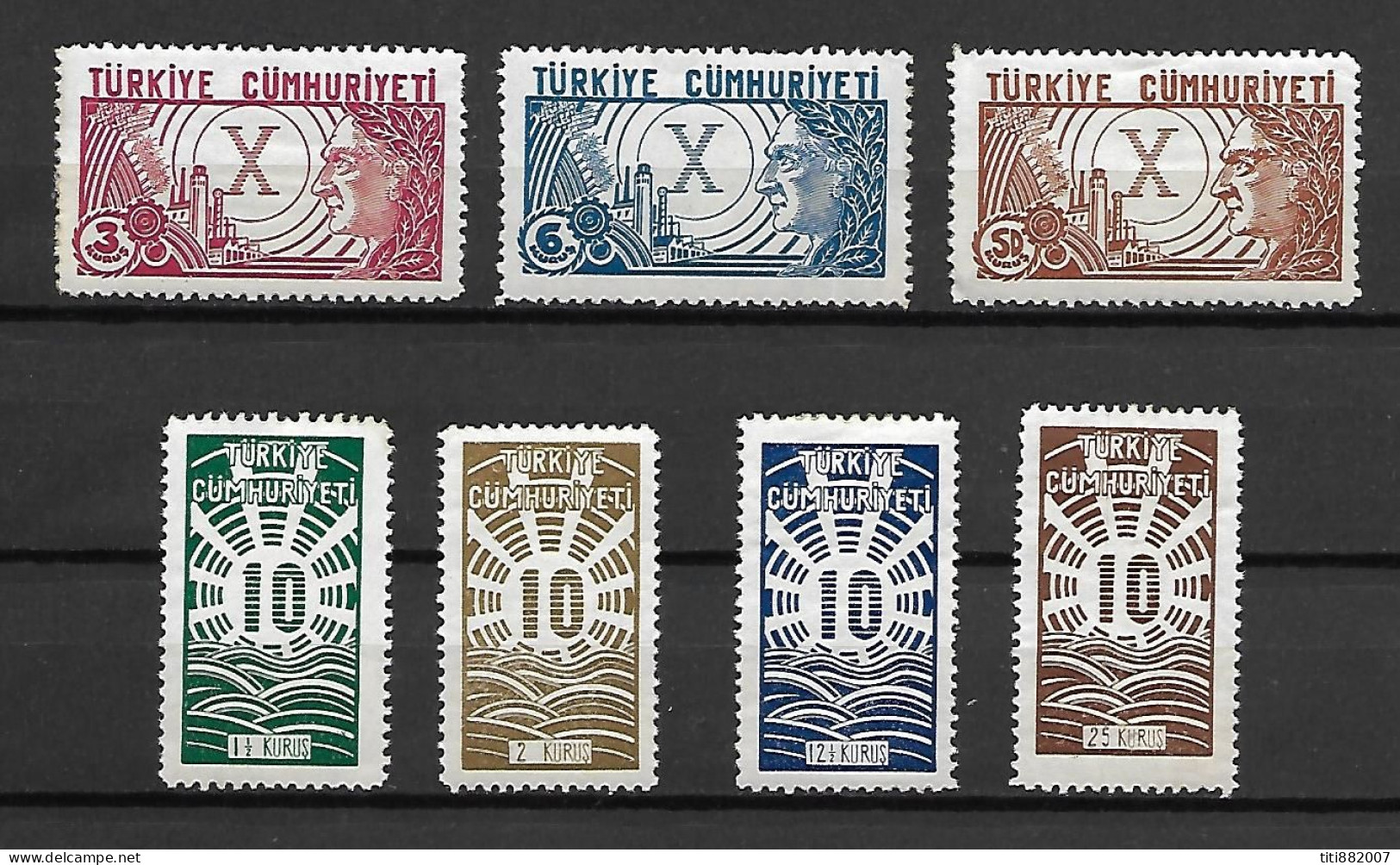 TURQUIE    -    1933.     Y&T N° 823 à 829 *.  Série Complète. - Nuovi