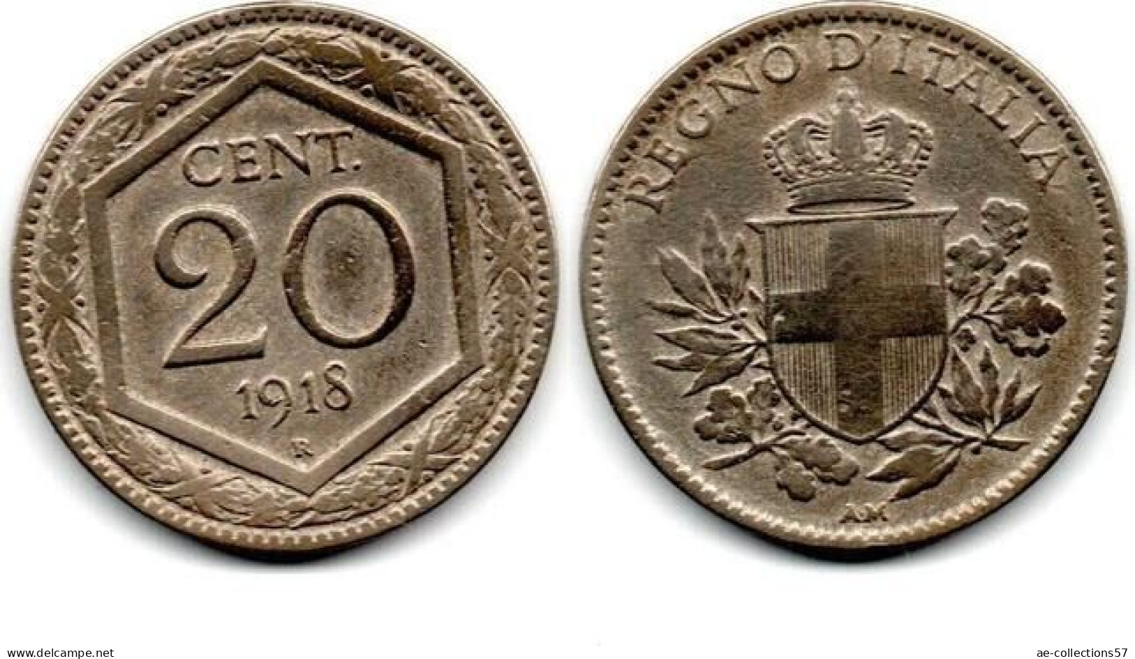 MA 31451  /  Italie - Italien - Italy 20 Cents 1918 R TB+ - 1900-1946 : Victor Emmanuel III & Umberto II