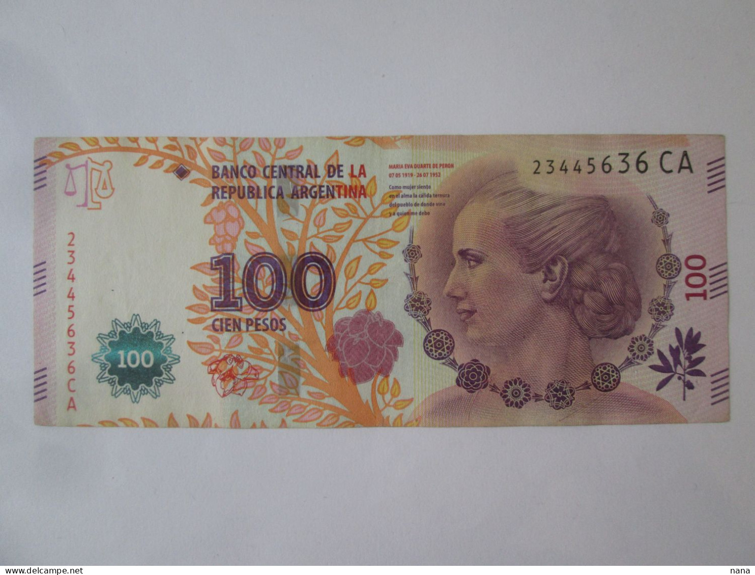 Argentina 100 Pesos 2012 Commemorative Banknote Eva Peron,see Pictures - Argentinië