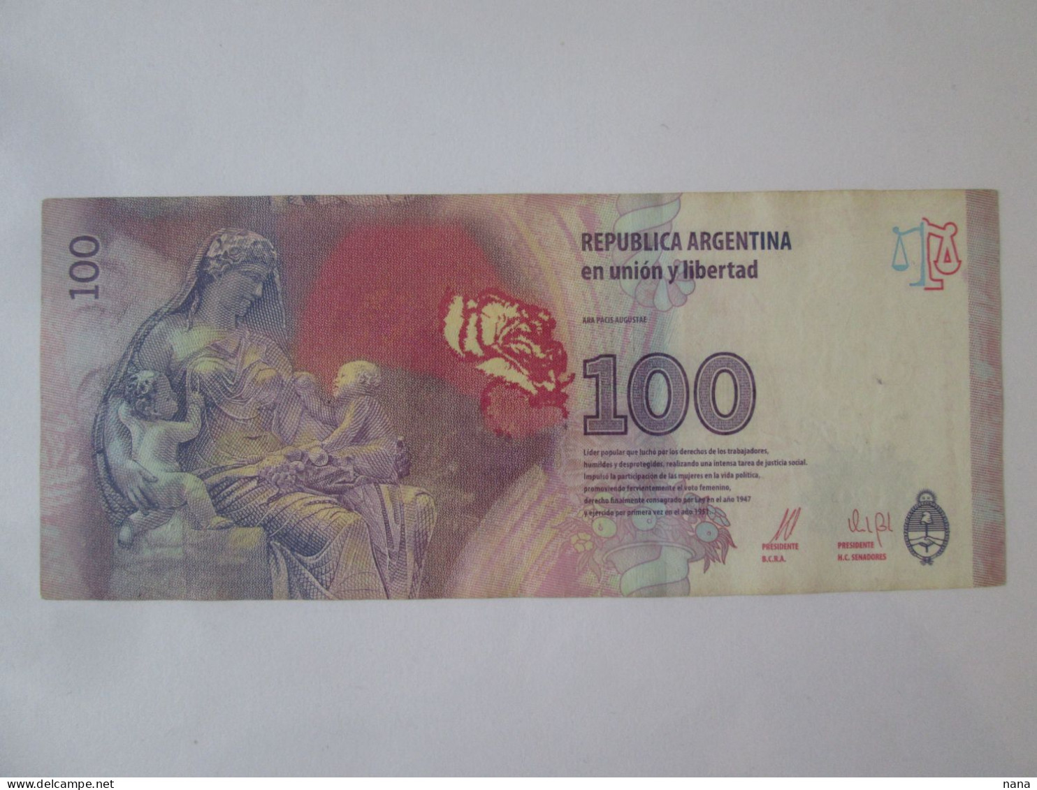 Argentina 100 Pesos 2012 Commemorative Banknote Eva Peron,see Pictures - Argentina