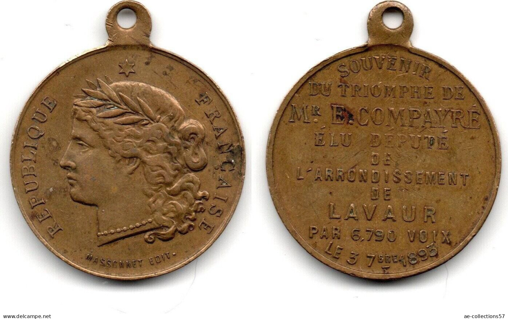 MA 31486  / Arrondissement De Lavaur Médaille 3/7/1893 TTB - Monarchia / Nobiltà