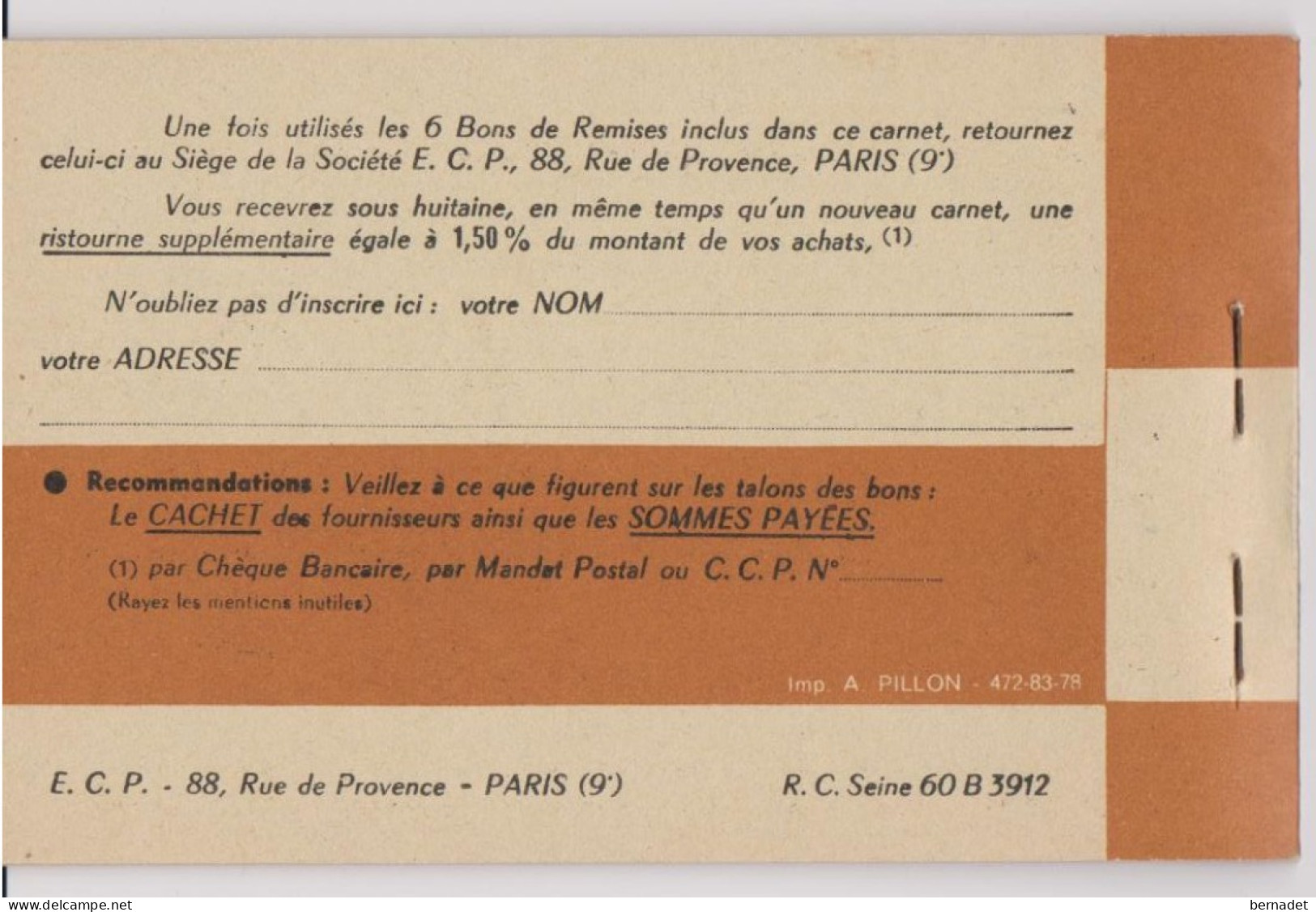 CARNET SPECIAL DE REMISES . 1962  FEDERATION DES ETUDIANTS DE PARIS . - Schecks  Und Reiseschecks