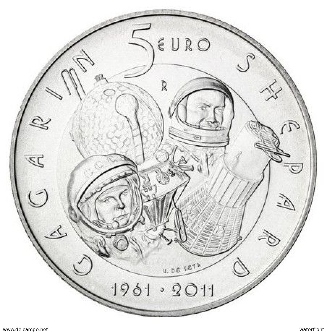 SAN MARINO 5 Euro 2011 Gagarin/Shepard 18 G Silver .925 Mint - San Marino