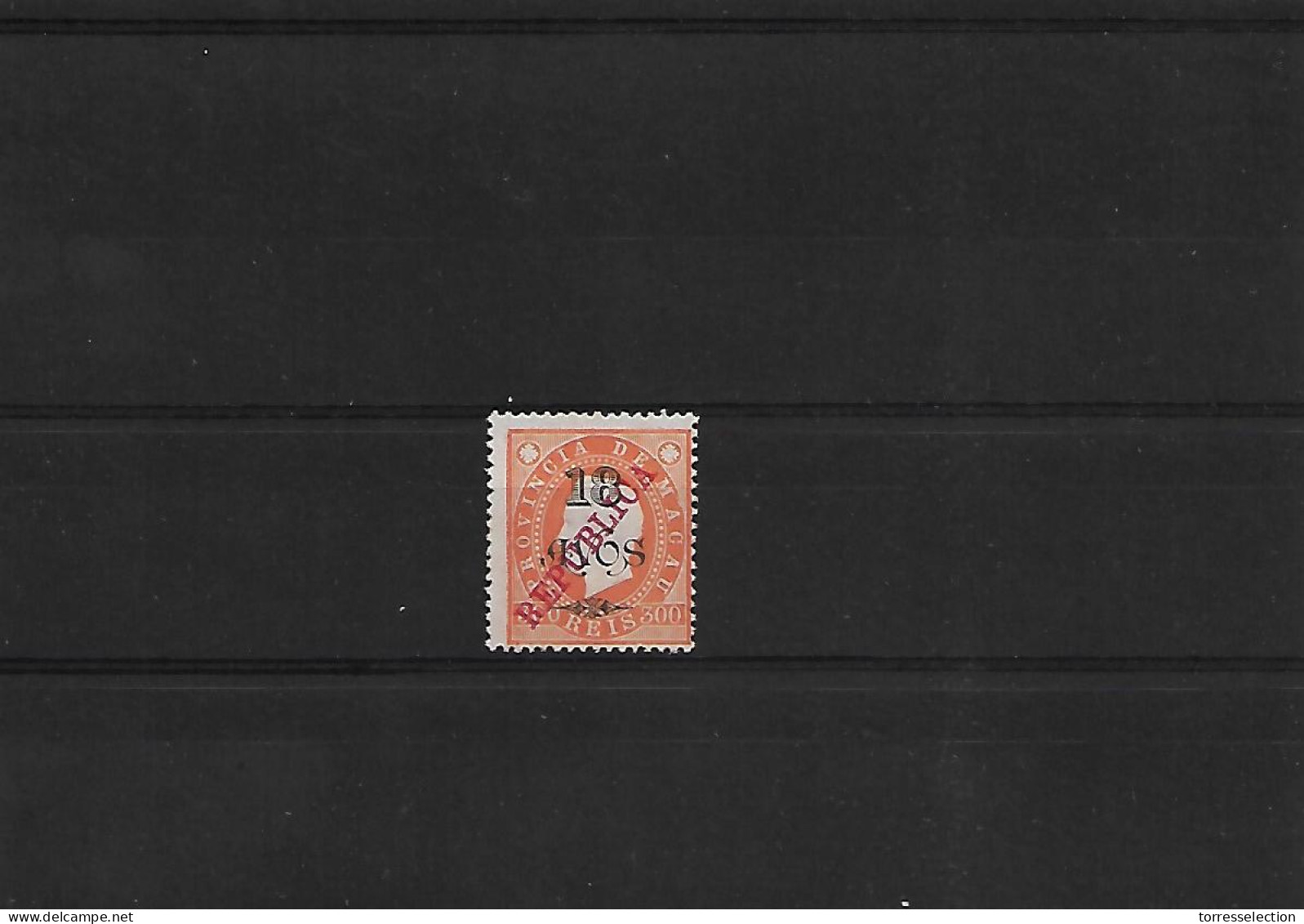 MACAU. 1913. Local "Republica" Ovpt. Choi 181(x). 18a / 300rs INTENSE Orange Variety Color. VF + 1997 HK$300. - Other & Unclassified