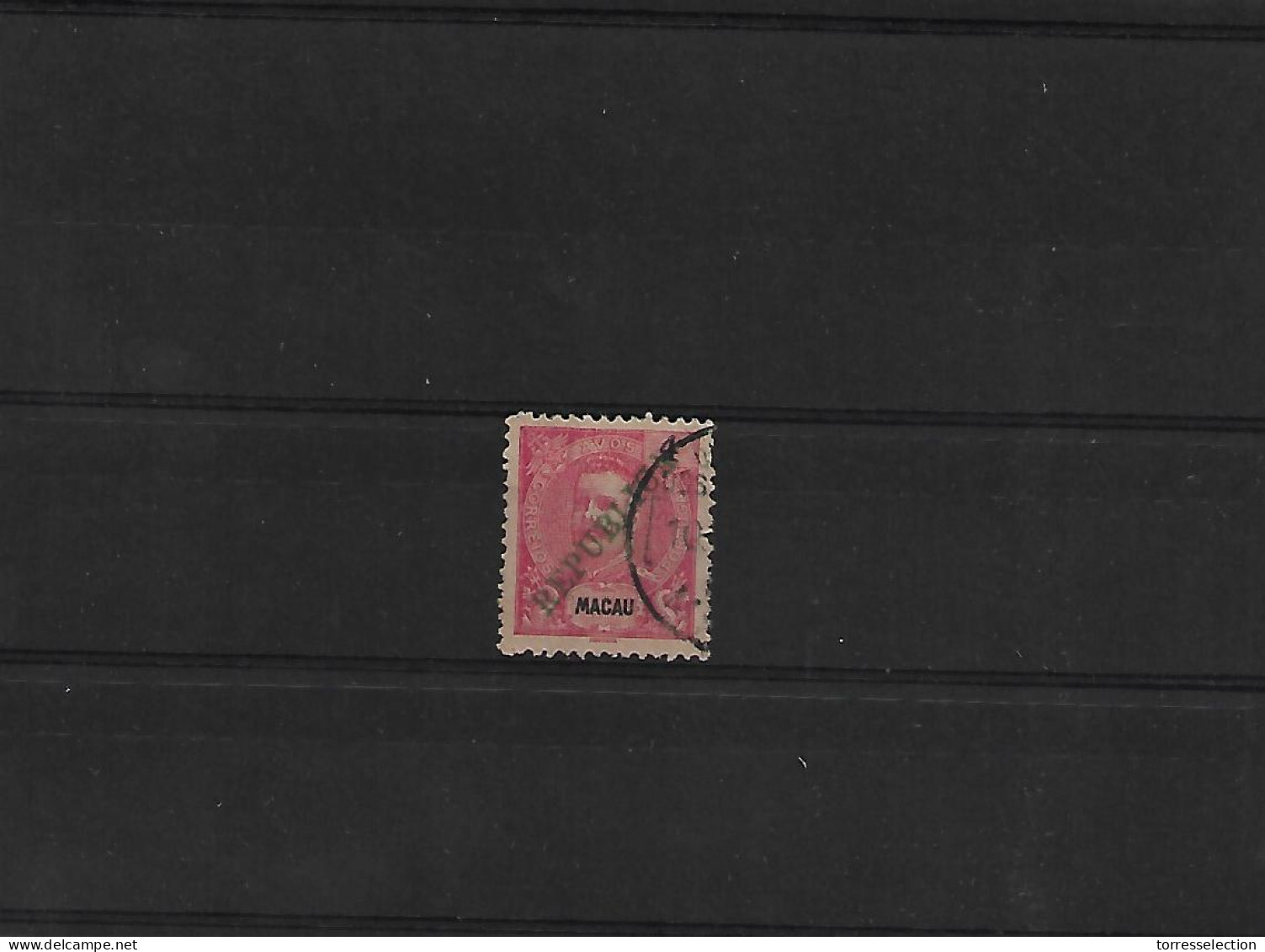 MACAU. 1913 (Oct) Local "Republica" Ovptd. 4a Red. Choi 186º. Fine Used Copy. 1997 HK$ 800. A Better Stamp. - Other & Unclassified