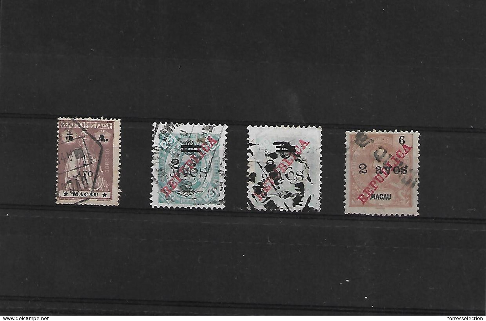 MACAU. 1919. Choi 243/6º. D. Carlos I. Complete Used Set. Fine Used. 2a/6a Straightline Foreign Camel And Rose Pre-sold  - Otros & Sin Clasificación