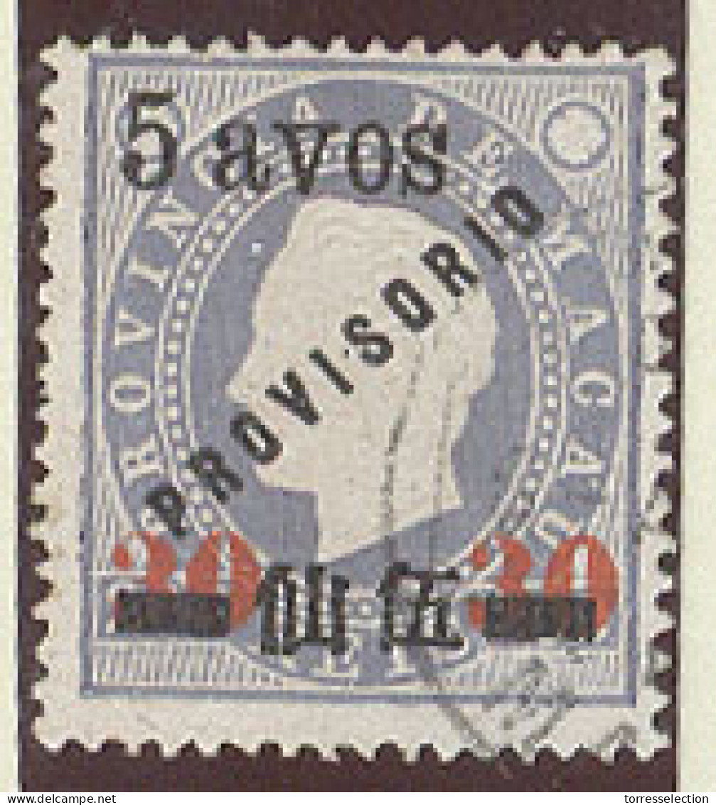 MACAU. 1894. Af 69º. 5a / 30a / 200r Provisorio Perf 13 1/2. Fine Used. - Other & Unclassified