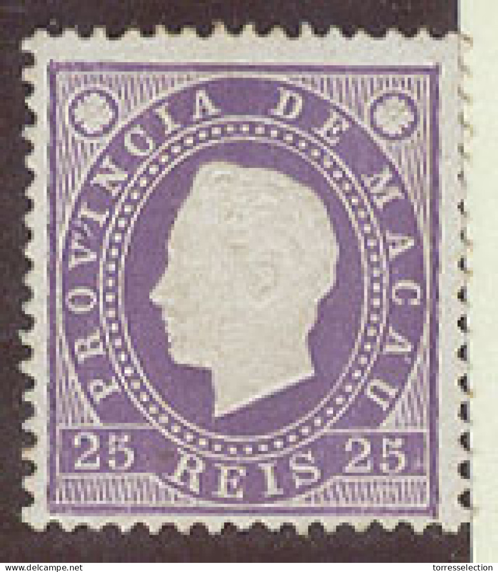 MACAU. 1887. Af 35 (x). 20rs Violet Perf 12 1/2. VF. - Altri & Non Classificati