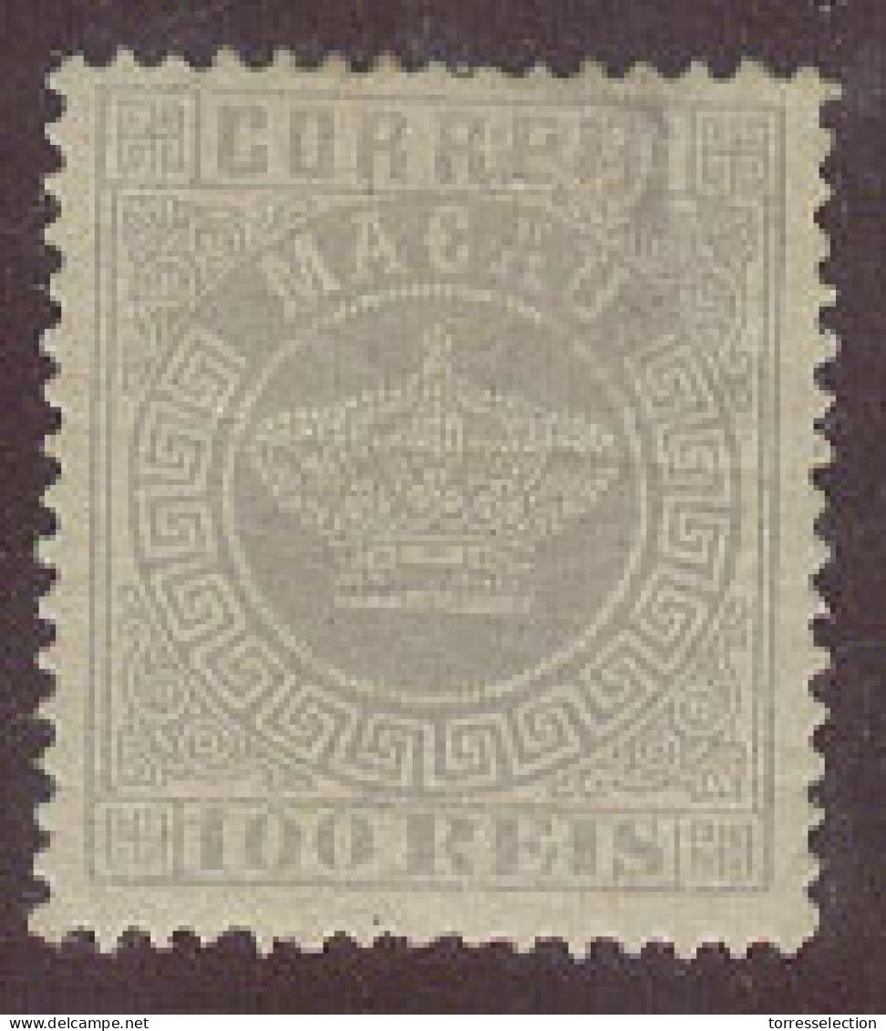 MACAU. 1884. Af 7z *. 100rs Grey Original Gum, Perf 12 1/2 Part Of Gum Translucid Faultless. Scarce Well Centered. - Andere & Zonder Classificatie