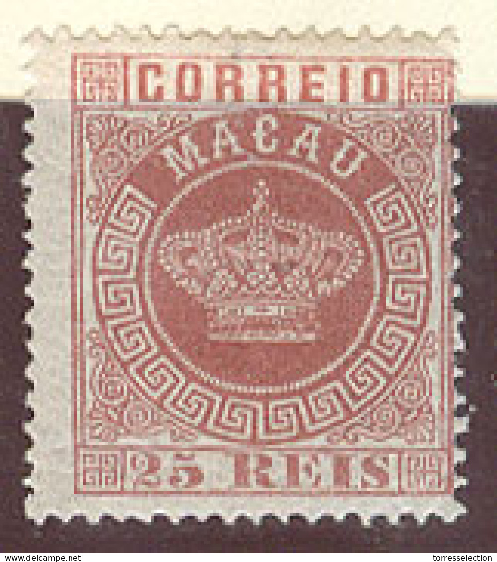 MACAU. 1884. Af 4 (x). 25rs Red-rose, Perf 13 1/2. Fine. - Other & Unclassified