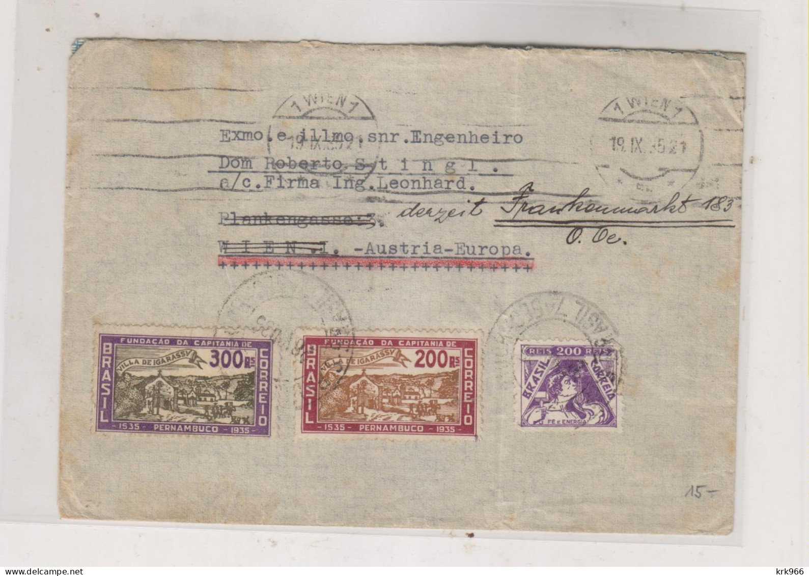 BRAZIL 1935  SAO PAULO Nice  Cover To Austria - Brieven En Documenten