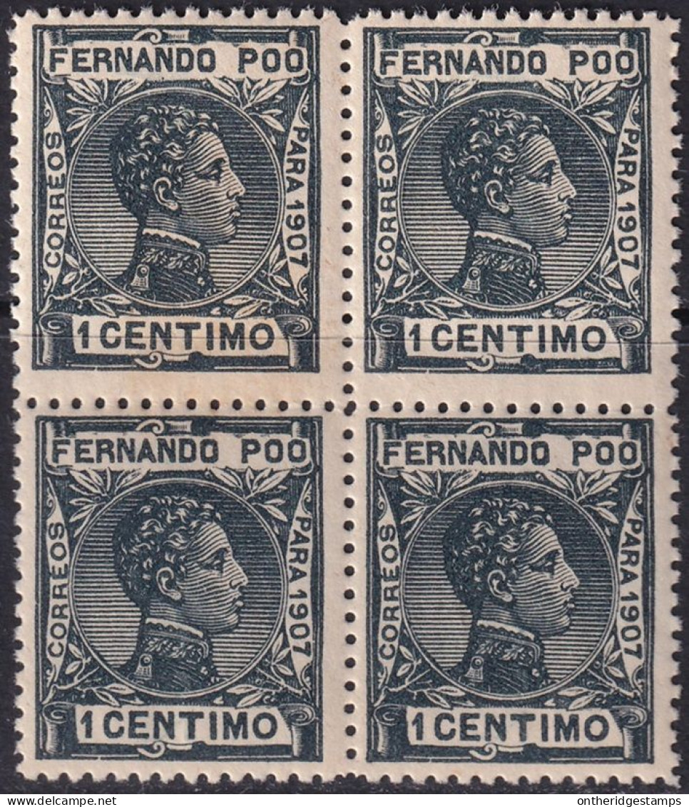 Fernando Po 1907 Sc 152 Ed 152 Block MNH** Streaky Gum - Fernando Poo