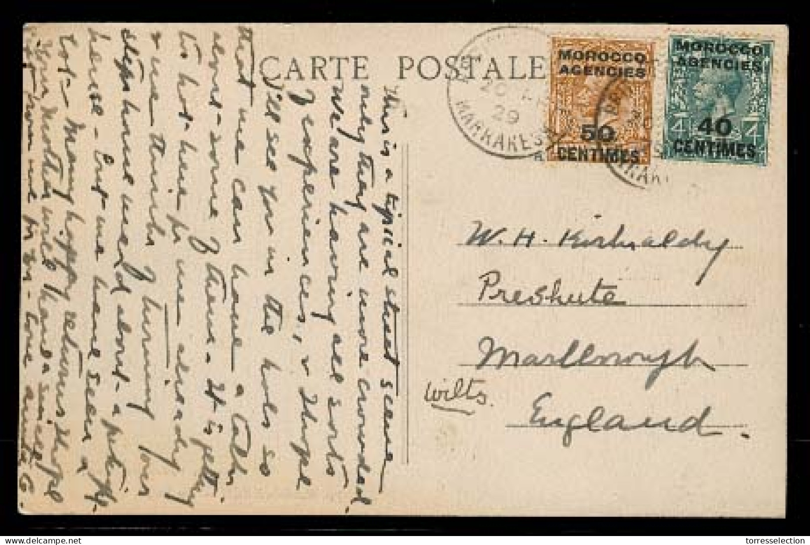 MARRUECOS - British. 1929. Marrakesh - UK. Fkd Card. Fine. - Marruecos (1956-...)