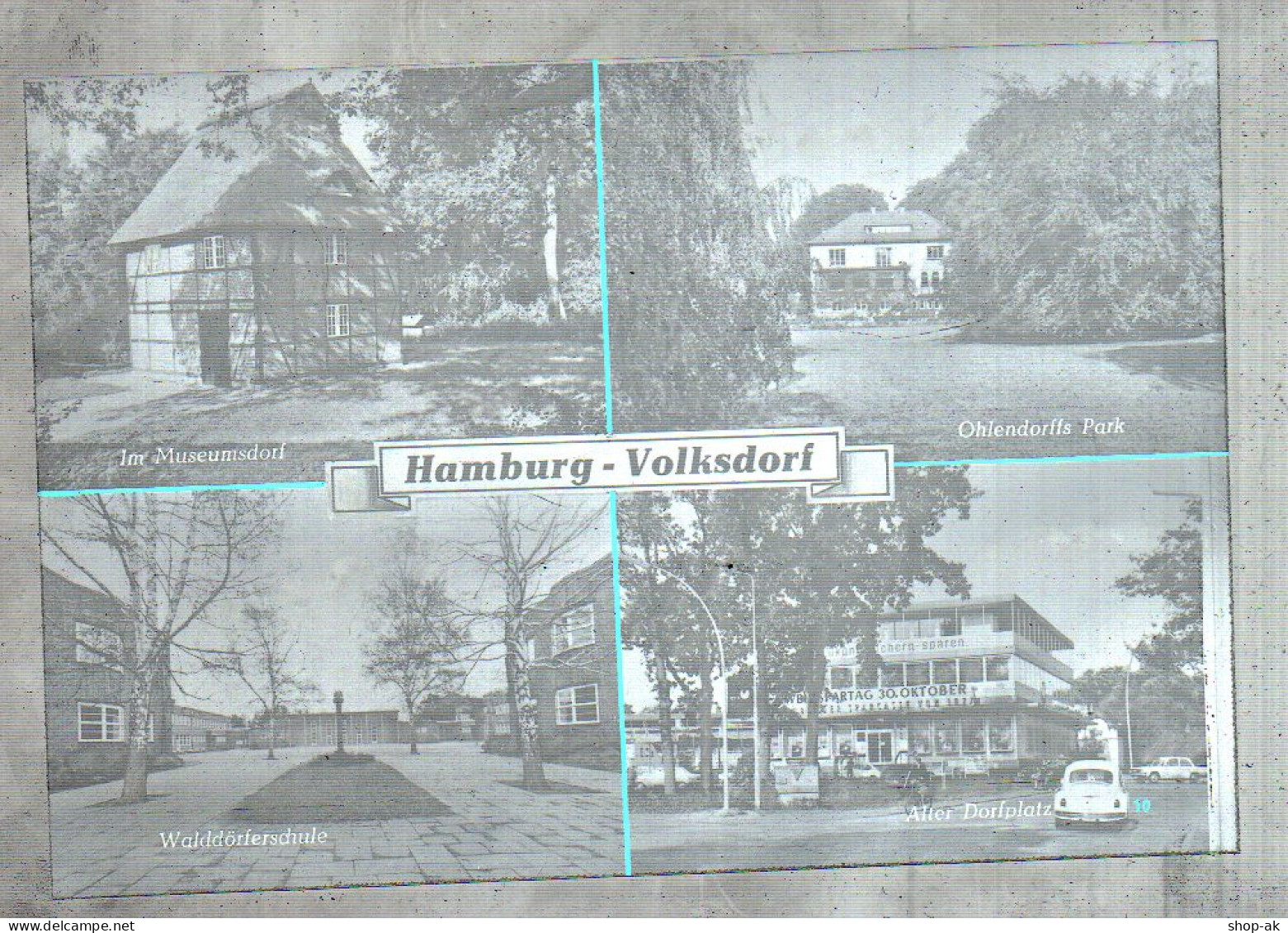 Neg3210/ Hamburg Volksdorf Alter Dorfplatz, Walddörfer Schule   60er Jahre - Wandsbek