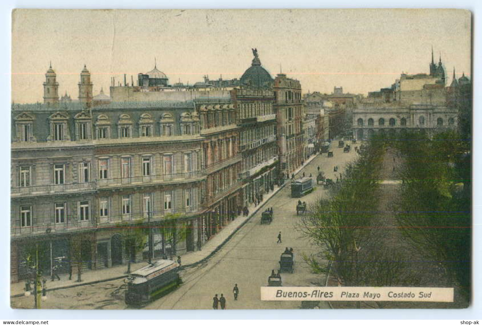 T3184/ Buenos Aires  Plaza Mayo  Tram  Straßenbahn Argentinien AK 1911 - Argentine