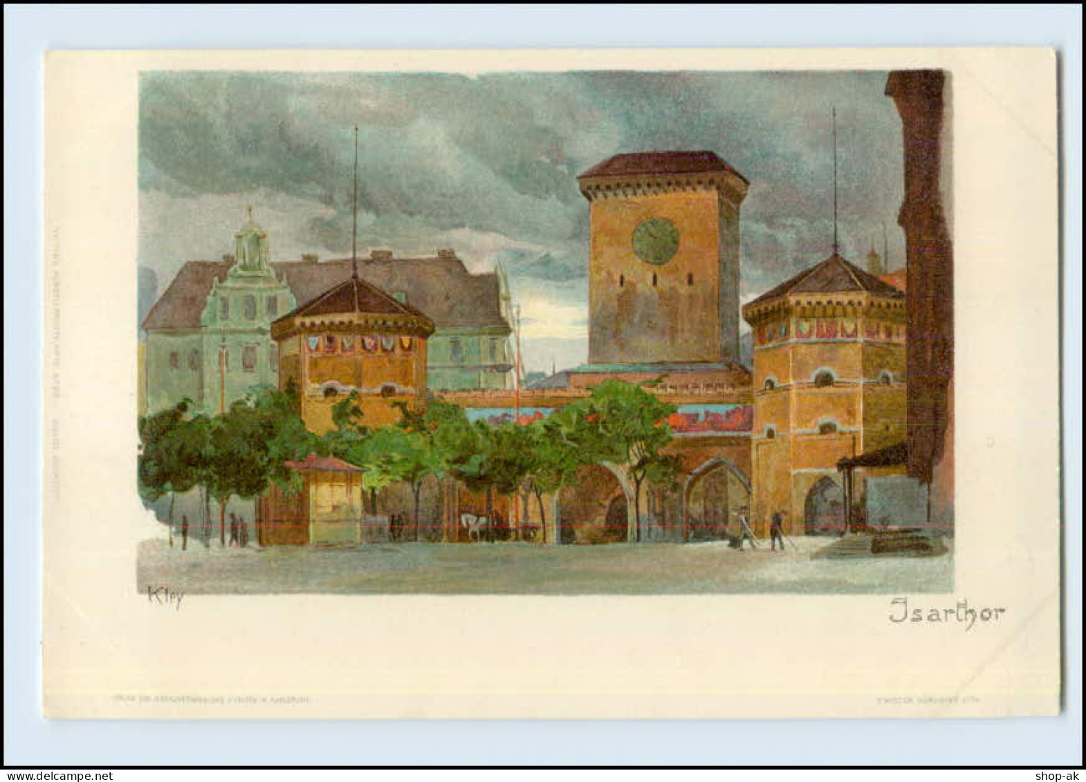 N1747/ Kley  Künstler Litho AK München Isarthor Ca.1900 - Kley