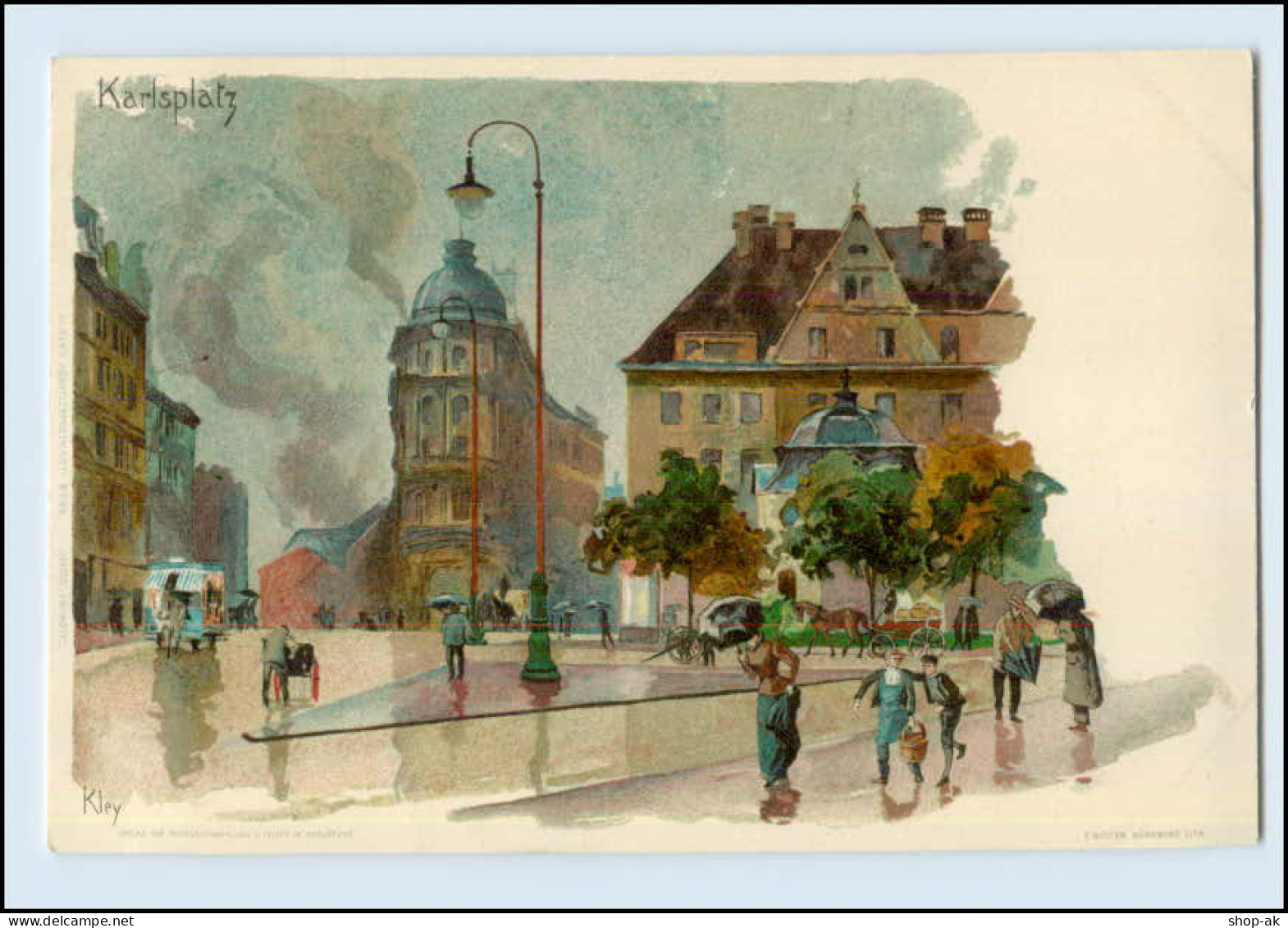 N1748/ Kley  Künstler Litho AK München Karlsplatz Ca.1900 - Kley