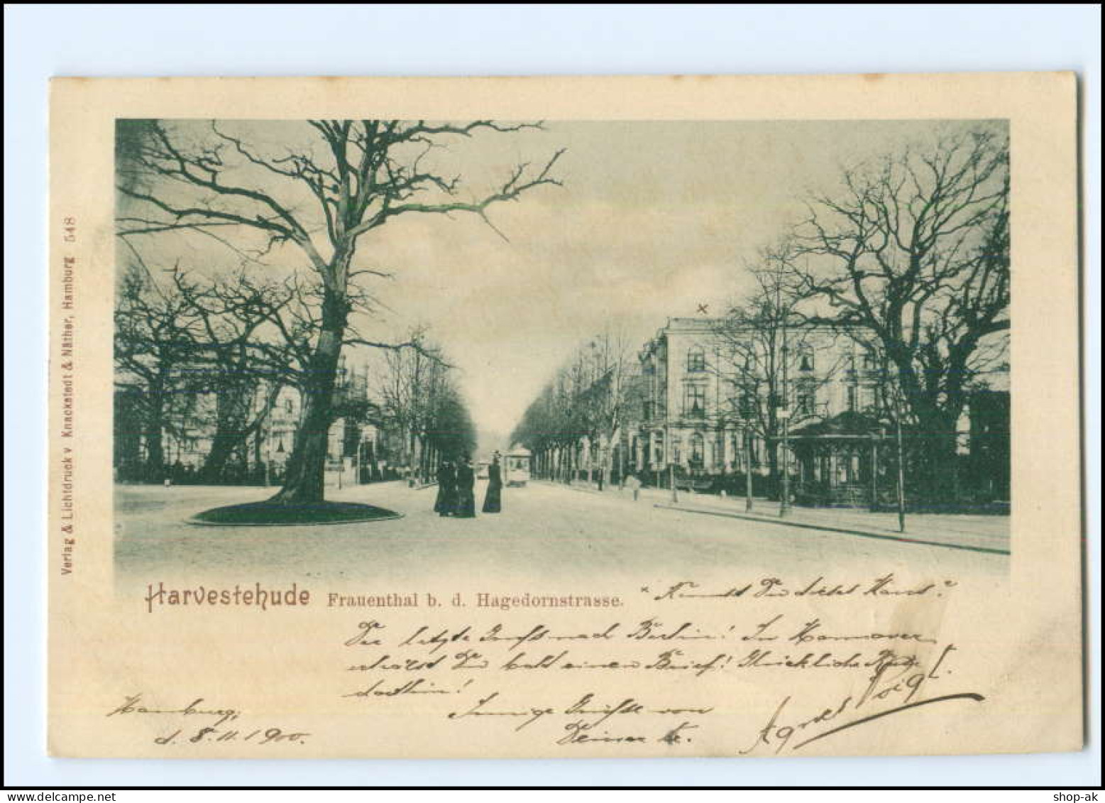 XX002624/ Hamburg Harvestehude Frauenthal Straßenbahn 1900 AK - Eimsbüttel