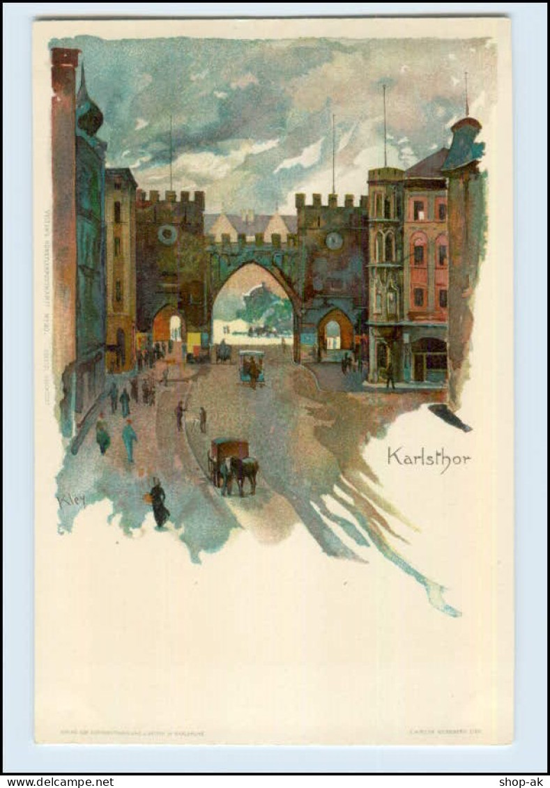 N1751/ Kley  Künstler Litho AK München Karlsthor  Ca.1900 - Kley