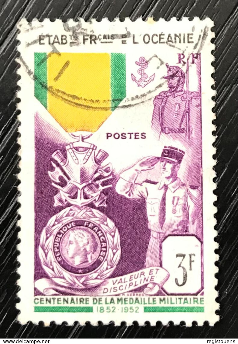 Timbre Oblitéré Etablissements Français De L'océanie 1952 Y & T N° 22 - Oblitérés