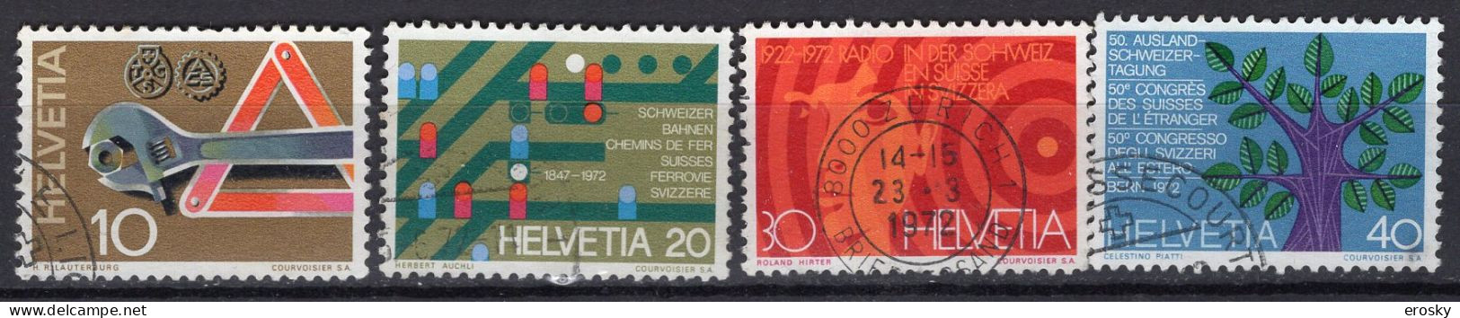 T2254 - SUISSE SWITZERLAND Yv N°895/98 - Usati