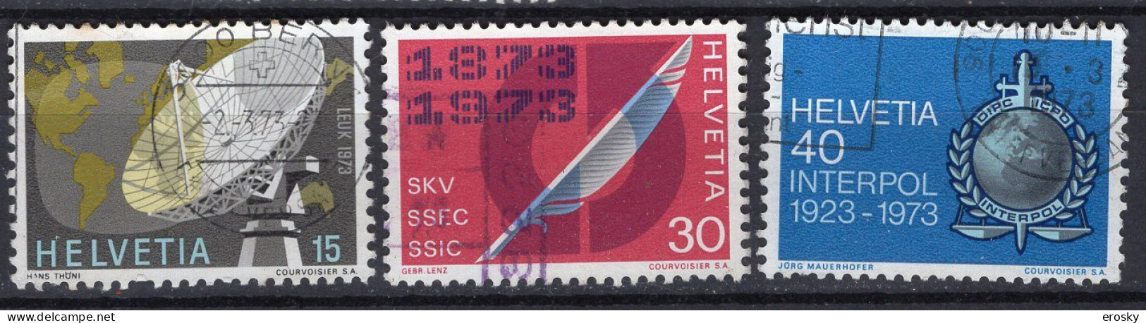 T2266 - SUISSE SWITZERLAND Yv N°921/23 - Usati