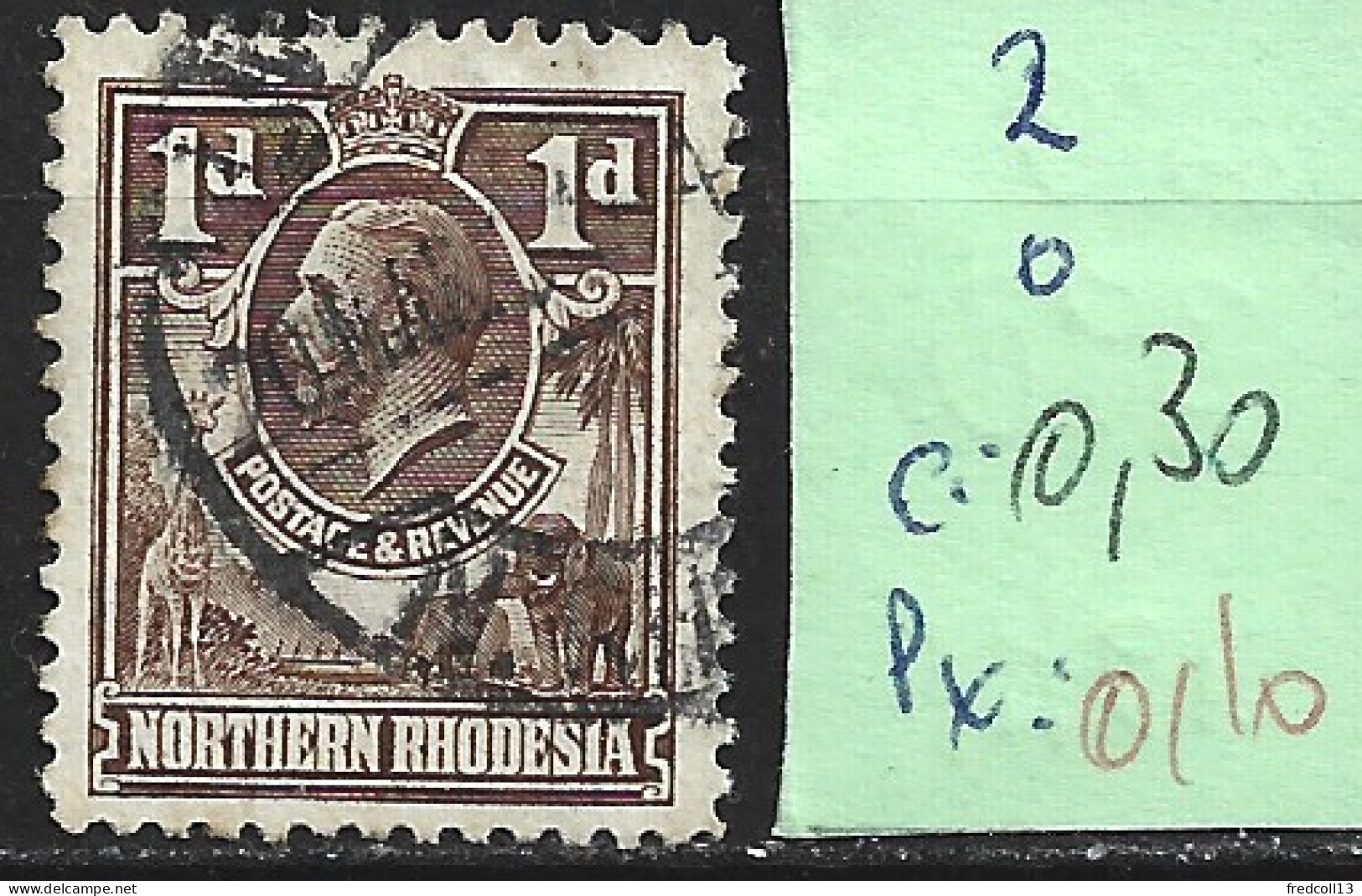 RHODESIE DU NORD 2 Oblitéré Côte 0.30 € - Northern Rhodesia (...-1963)