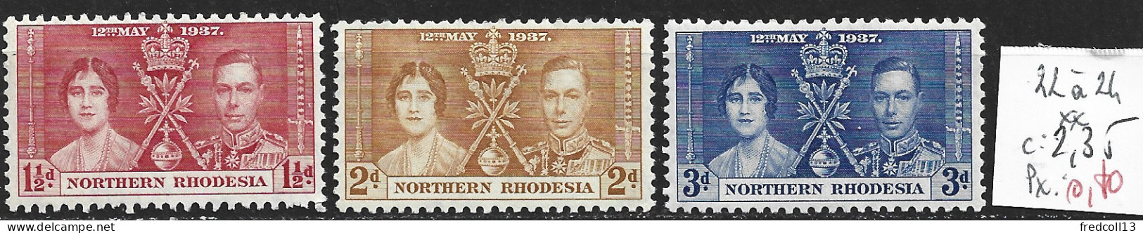 RHODESIE DU NORD 22 à 24 ** Côte 2.35 € - Rodesia Del Norte (...-1963)