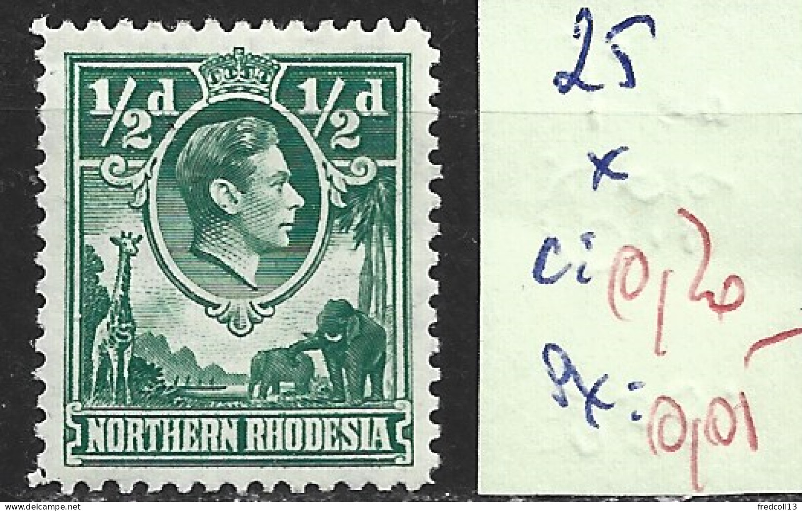 RHODESIE DU NORD 25 * Côte 0.20 € - Rodesia Del Norte (...-1963)