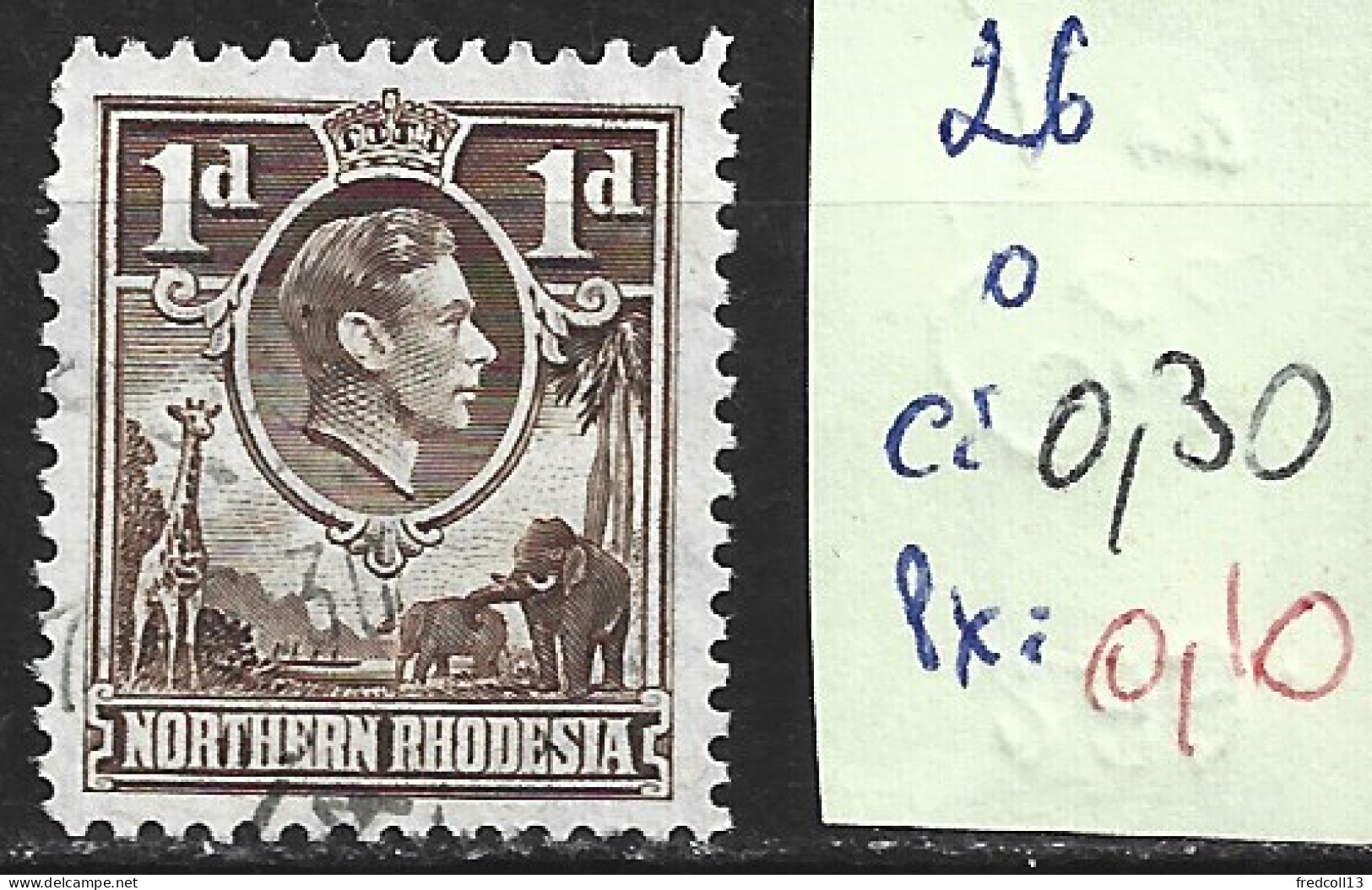 RHODESIE DU NORD 26 Oblitéré Côte 0.30 € - Noord-Rhodesië (...-1963)