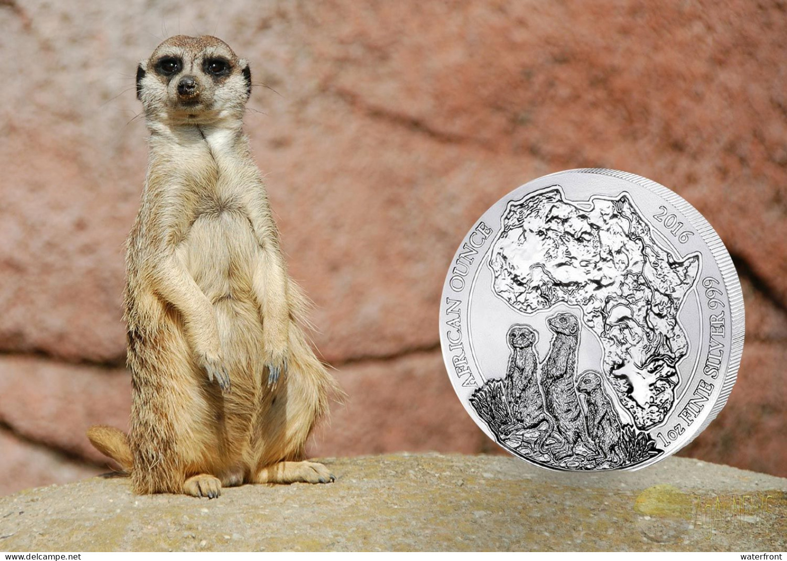 RWANDA Meerkat 2016 Bullion Coin 1 Ounce Fine Silver BU - Rwanda