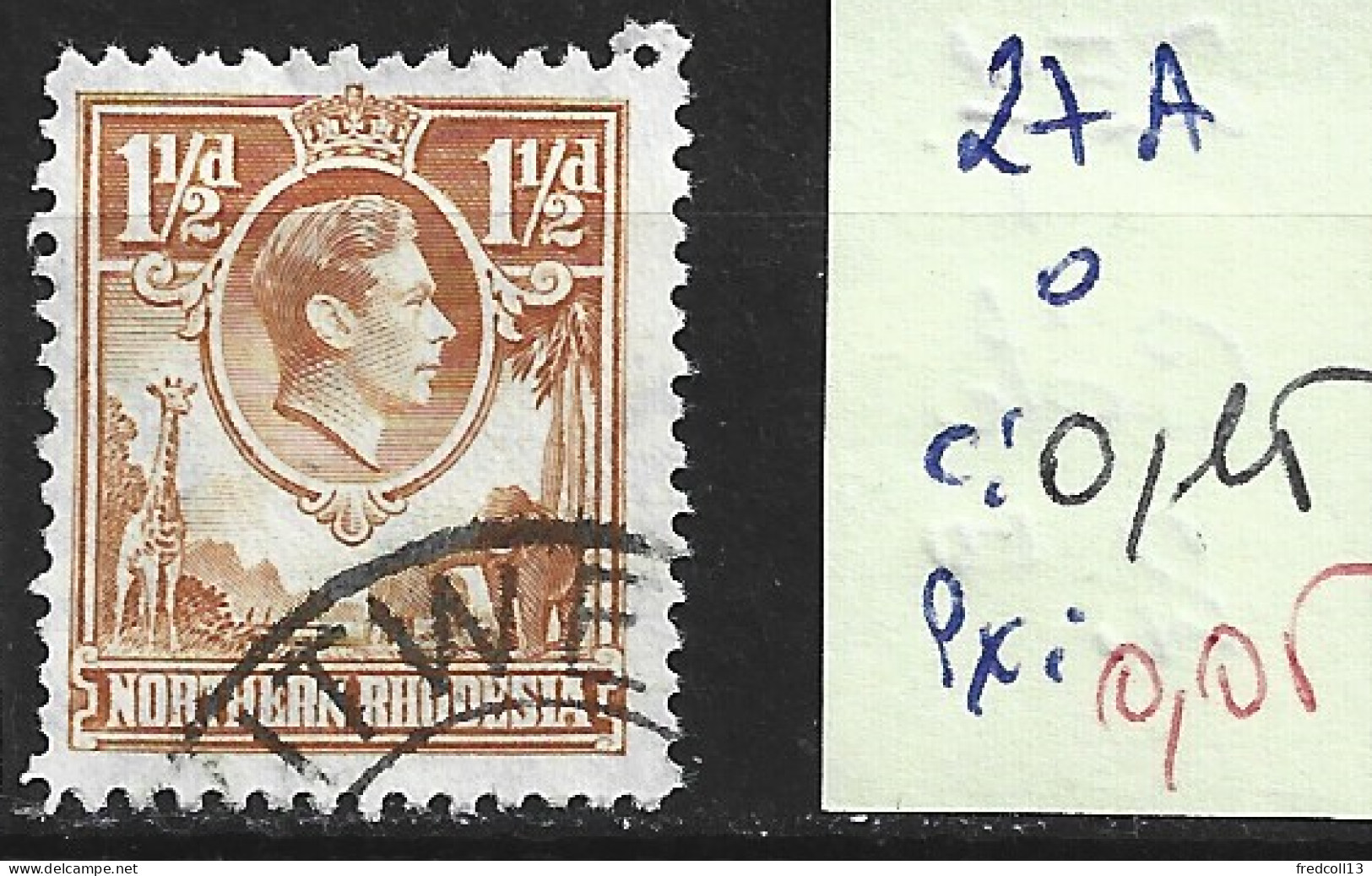 RHODESIE DU NORD 27A Oblitéré Côte 0.15 € - Rhodesia Del Nord (...-1963)